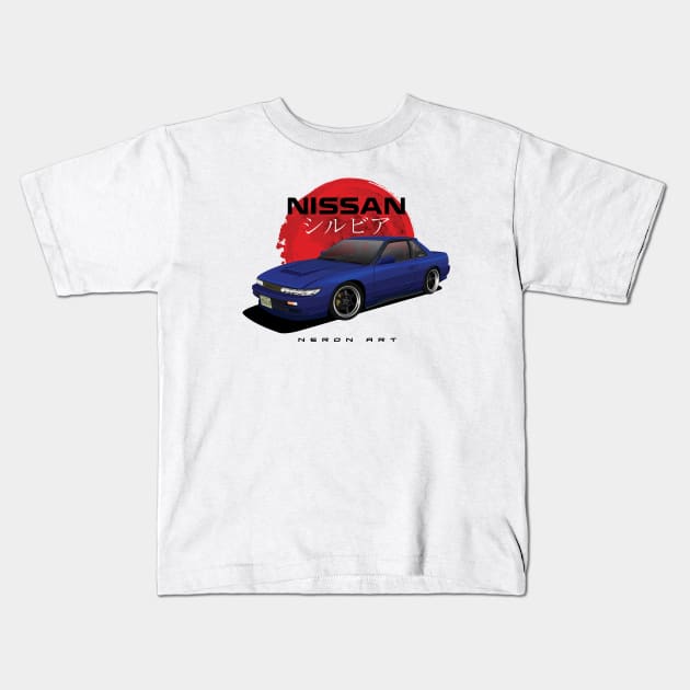 Nissan Silvia S13 Kids T-Shirt by Neron Art